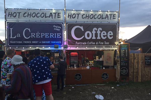 Le Creperie serving Bristol Twenty Coffee at Glastonbury Festival