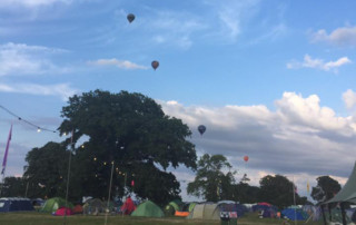 Hot Air Balloons at Glastonbury Camp site